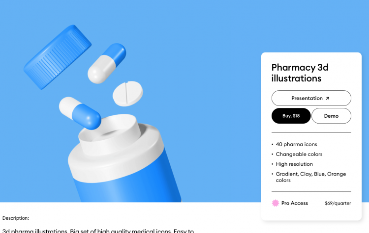 Pharma 3d icons