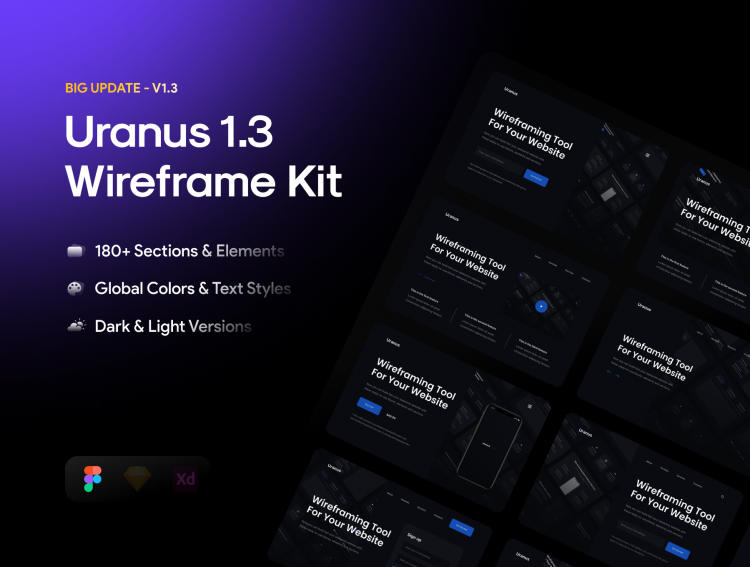 Uranus v1.3 – Wireframe Kit￼