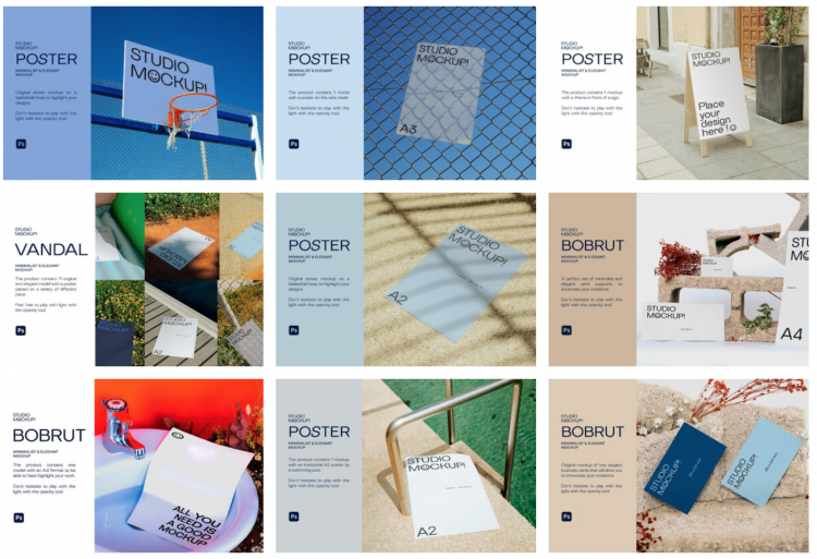 Studio A mockups