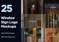 25 Window Signs Logo Mockups [Asylab]
