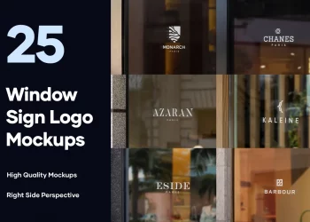 25 Window Signs Logo Mockups [Asylab]